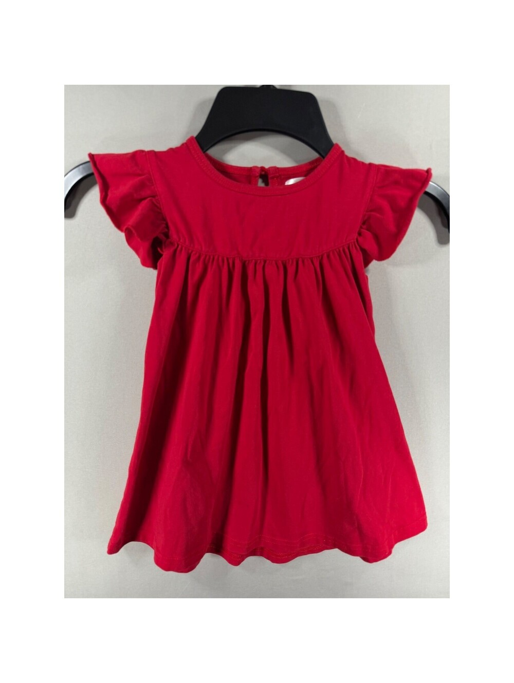 Sew Sassy Girls Red Flutter Sleeve Knit Cotton Boutique Top 18m